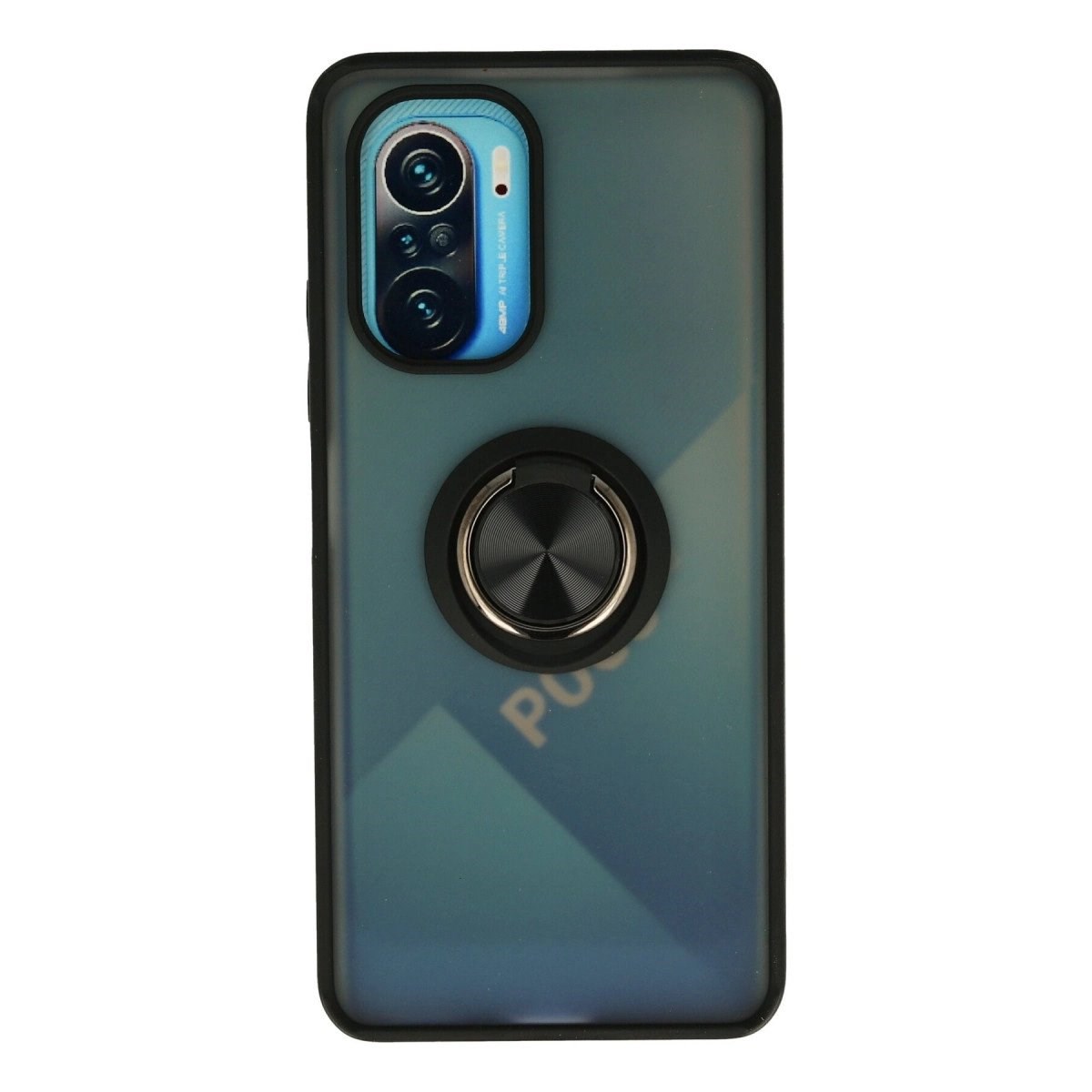 Xiaomi Redmi K40 Kılıf Montreal Yüzüklü Silikon Kapak - Siyah