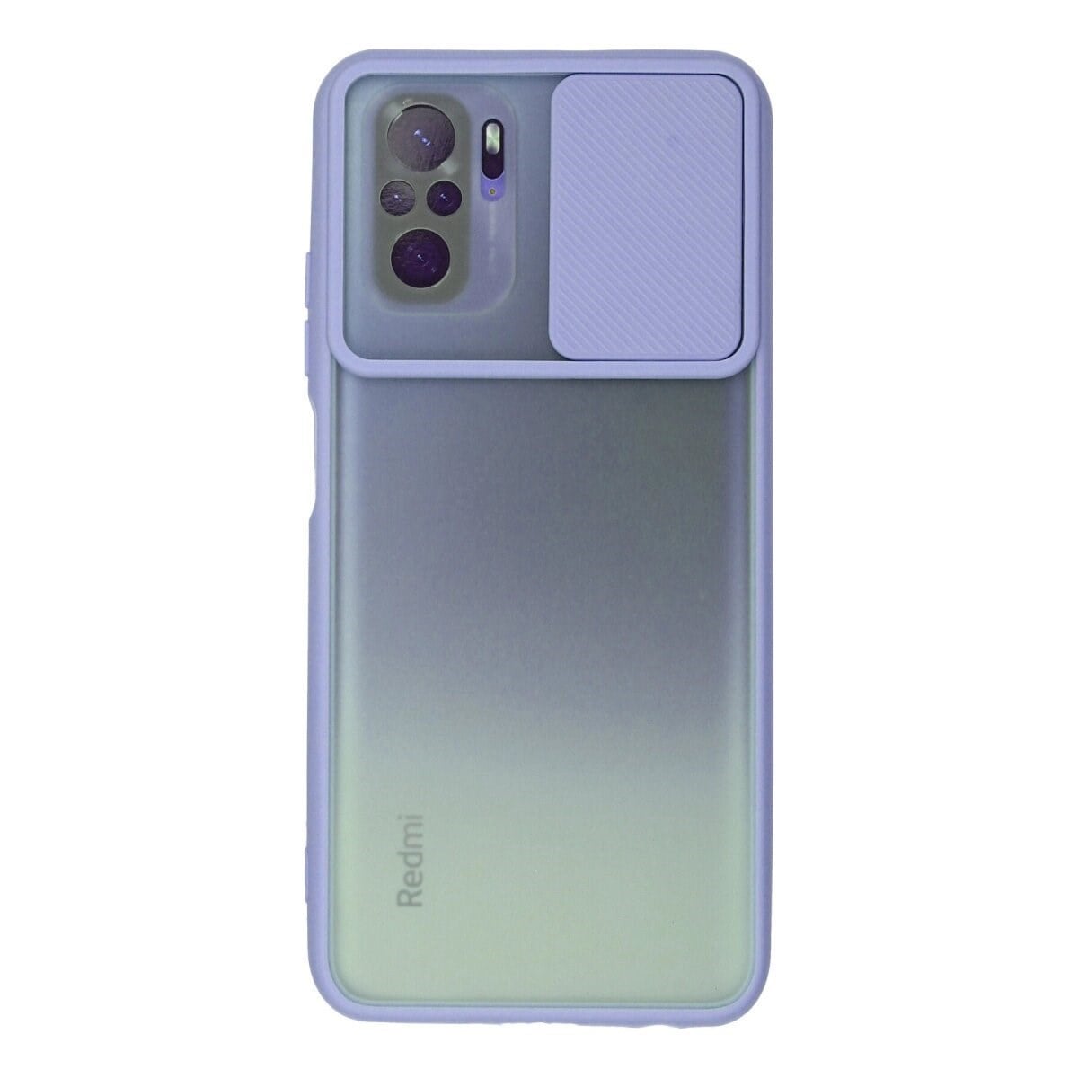 Xiaomi Redmi Note 10 Kılıf Palm Buzlu Kamera Sürgülü Silikon - Lila
