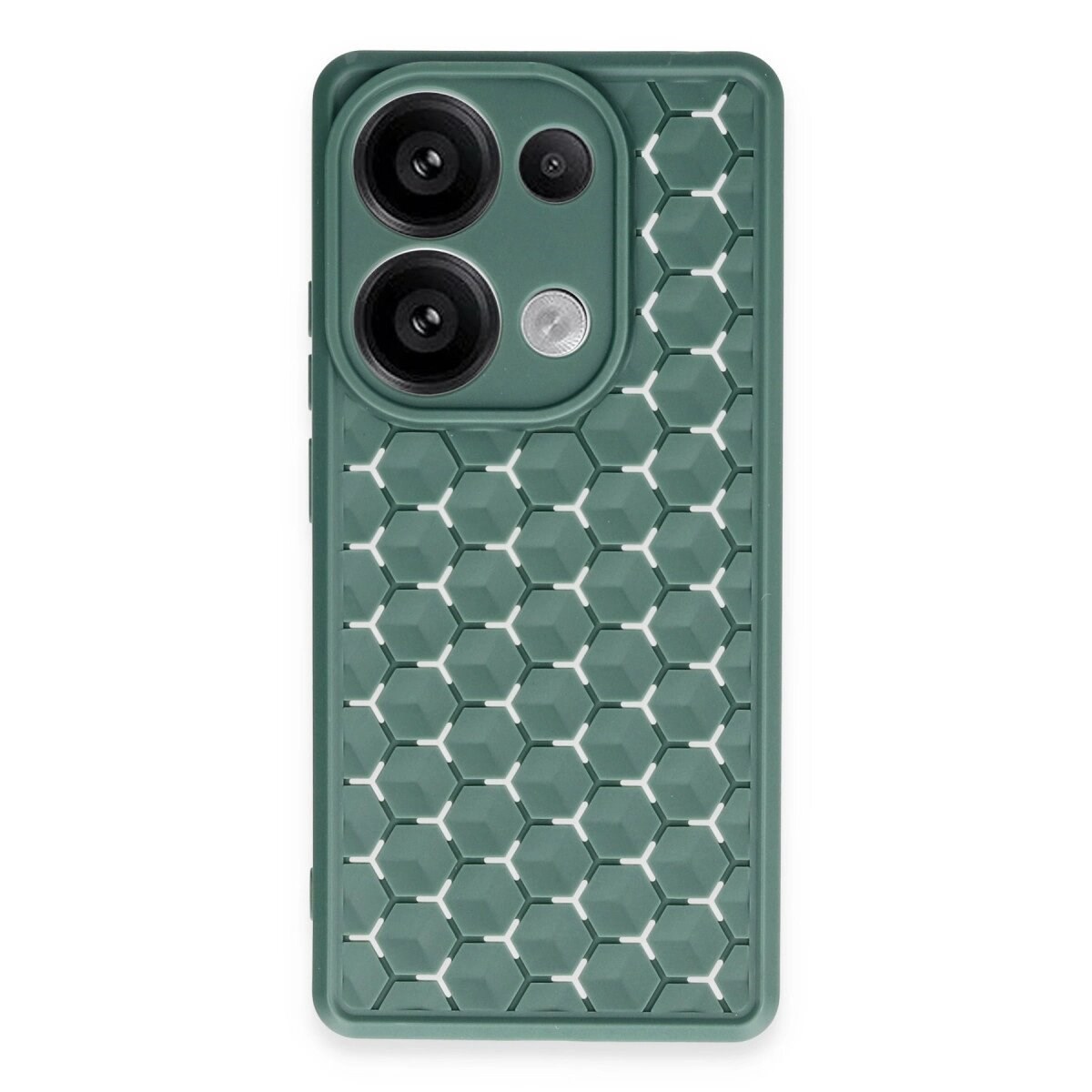 Xiaomi Redmi Note 13 Pro 4g Kılıf Petek Silikon Kapak - Koyu Yeşil