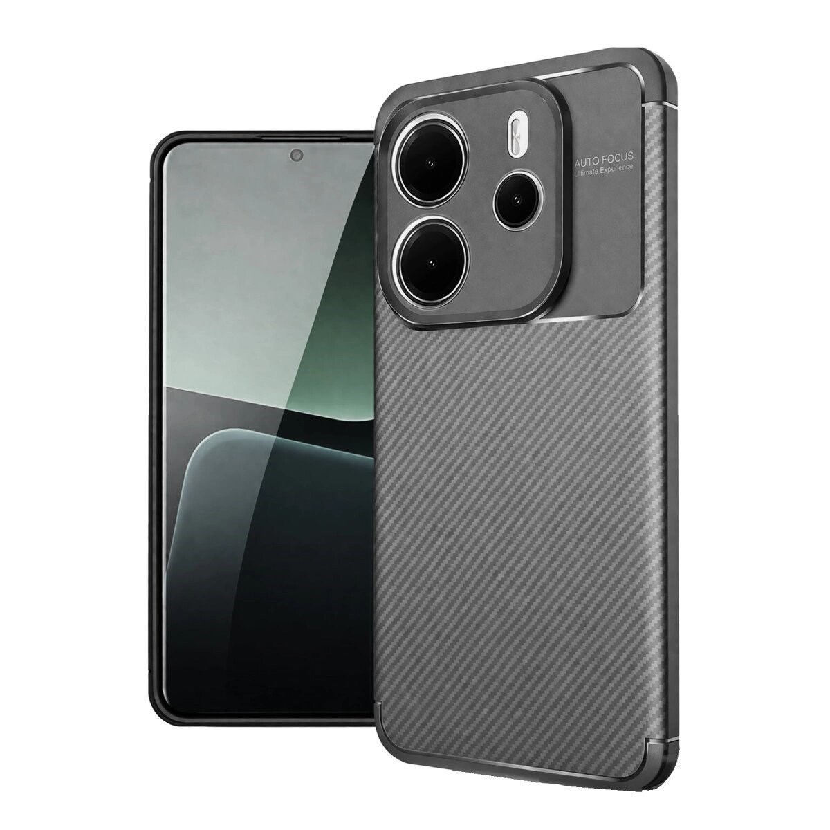 Xiaomi Redmi Note 14 4g Kılıf Auto Focus Karbon Kapak - Gri