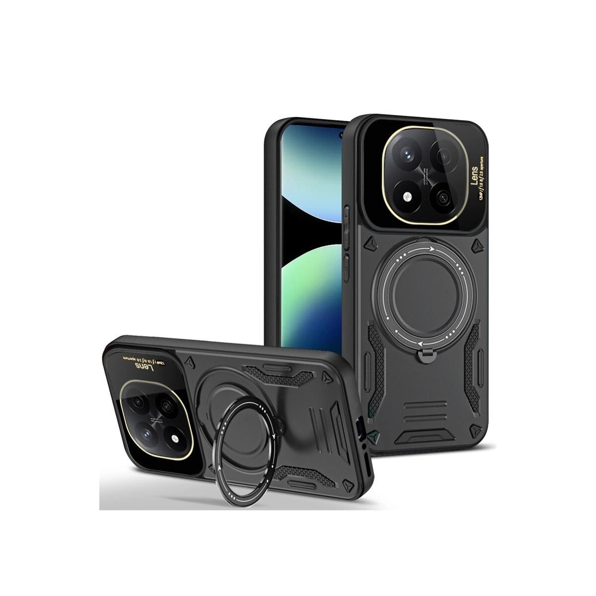 Xiaomi Redmi Note 14 Pro 5g Kılıf Joy Lens Standlı Kapak - Siyah
