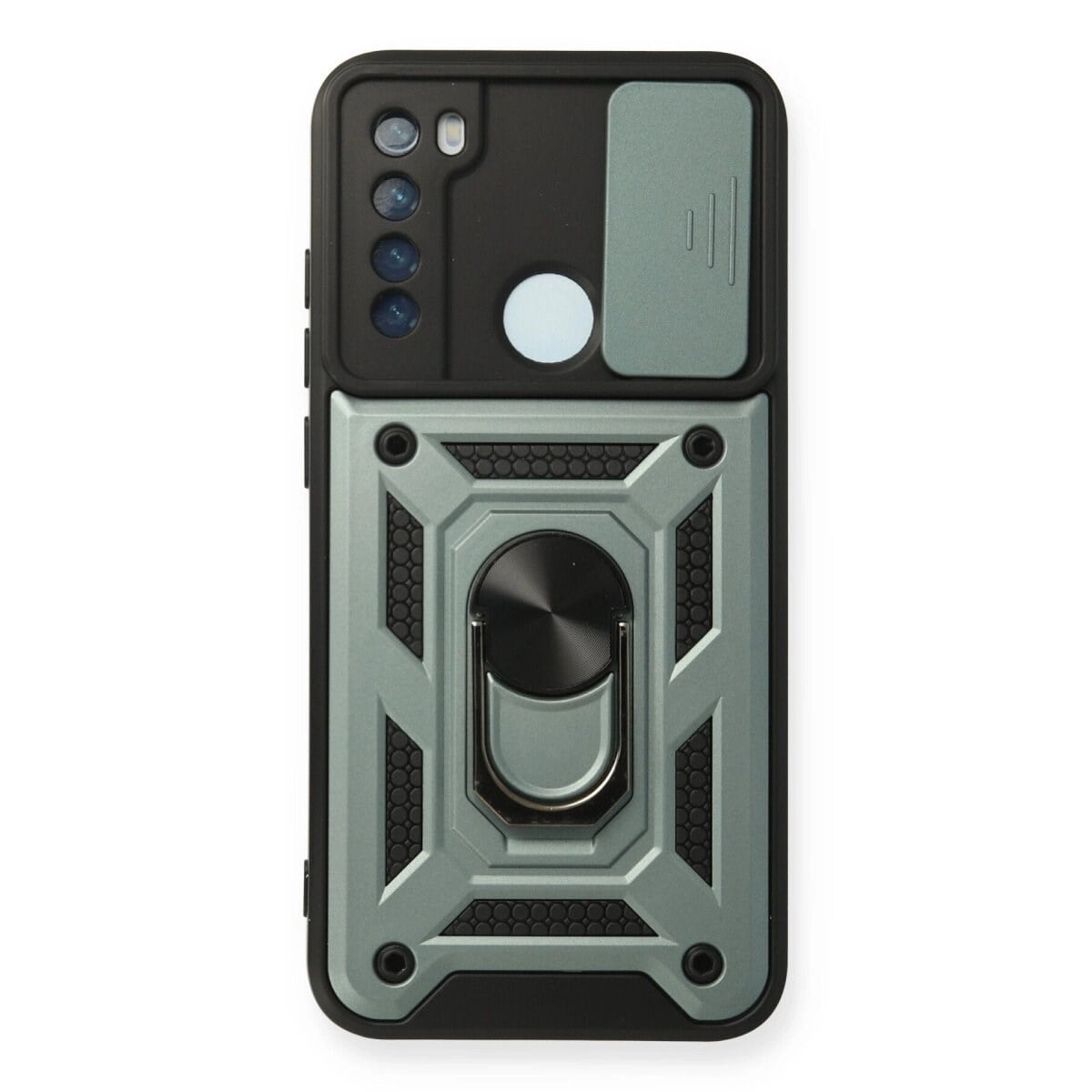 Xiaomi Redmi Note 8 Kılıf Pars Lens Yüzüklü Silikon - Yeşil