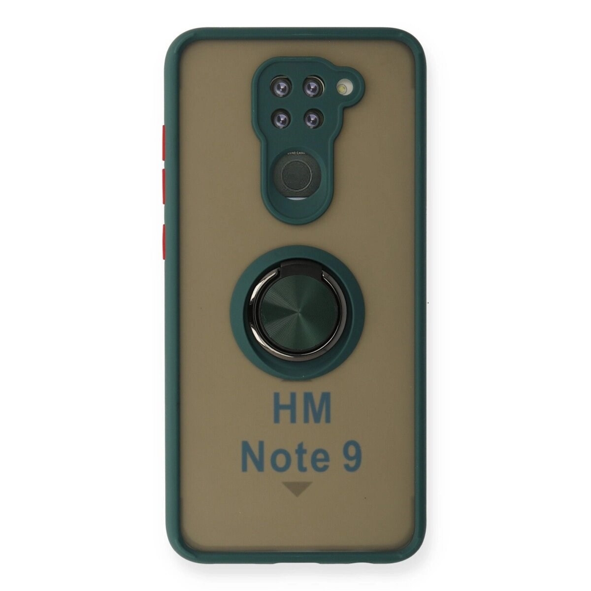 Xiaomi Redmi Note 9 Kılıf Montreal Yüzüklü Silikon Kapak - Yeşil