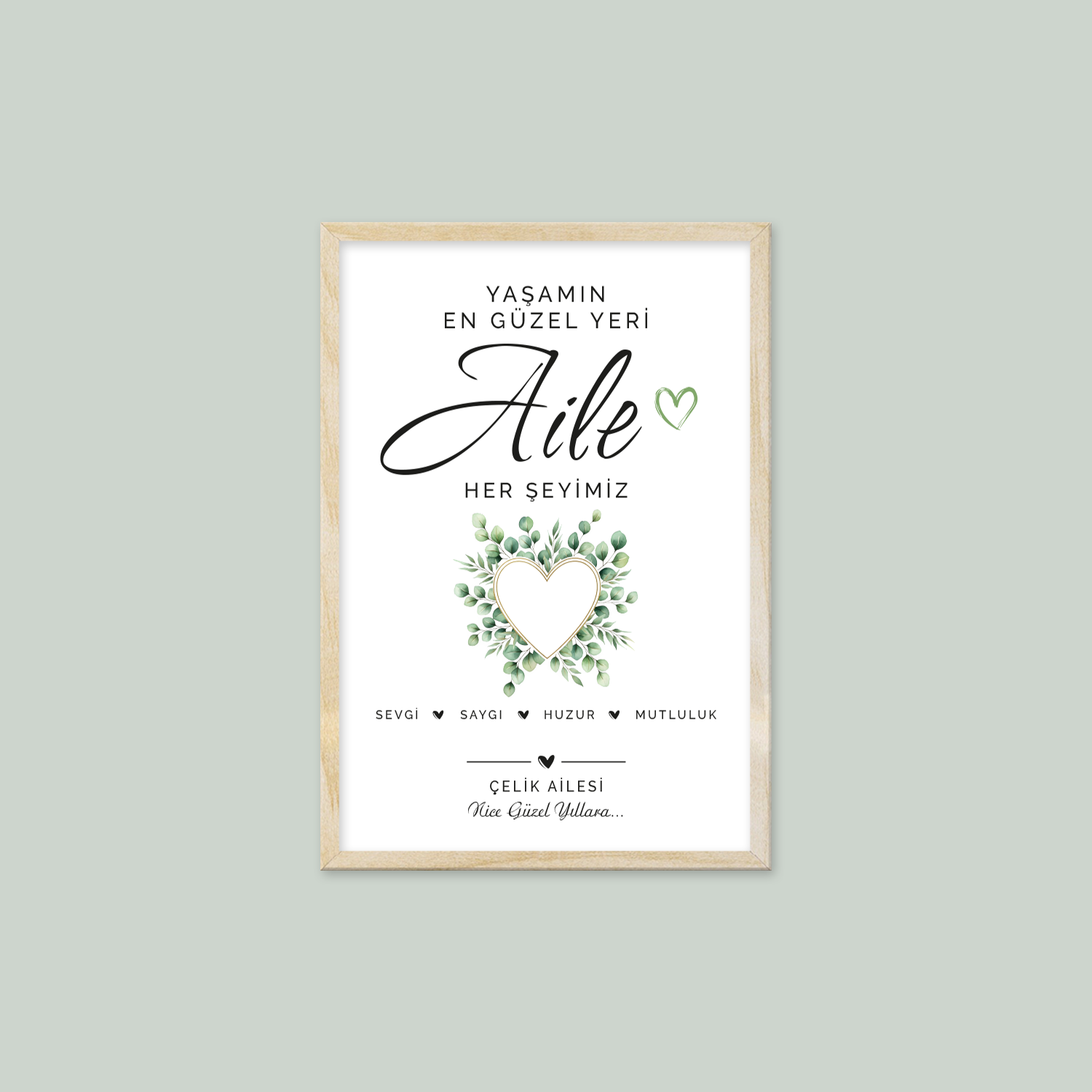 Kişiye Özel Aile Tablosu – Yaşamın En Güzel Yeri Aile Çerçeveli Tablo