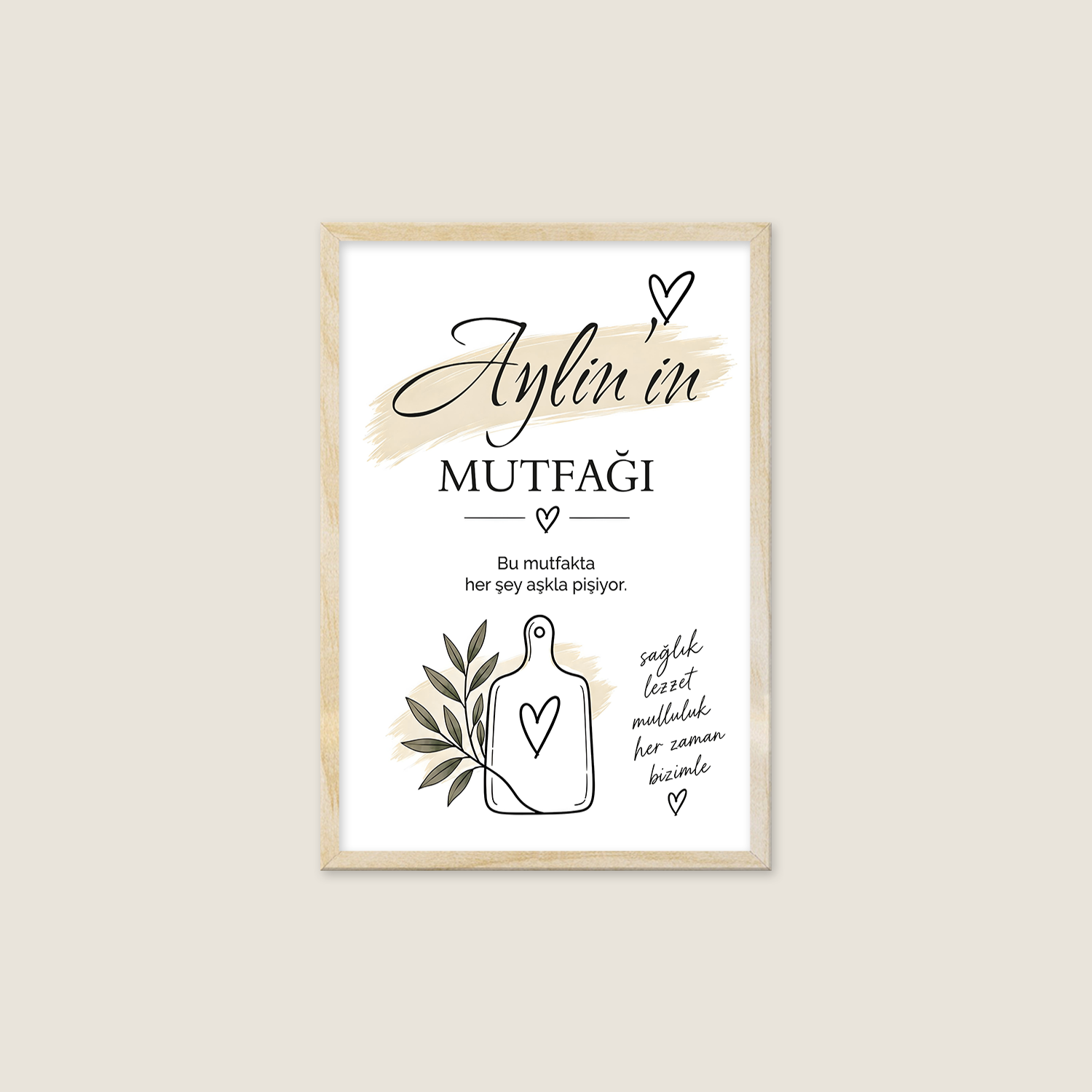 Kişiye Özel Aylin'in Mutfağı Tablosu – İsme Özel Çerçeveli Mutfak Tablosu