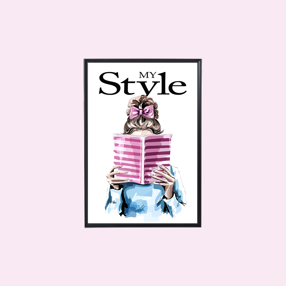 My Style - Kitap Okuyan Kız A3 Tablo