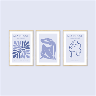 Henri Matisse - The Cut Outs 3'lü Tablo Seti