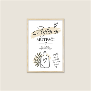 Kişiye Özel Aylin'in Mutfağı Tablosu – İsme Özel Çerçeveli Mutfak Tablosu