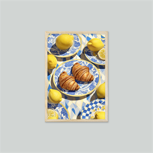 Limonlu Sabahlar | Modern Mutfak Temalı Çerçeveli Tablo