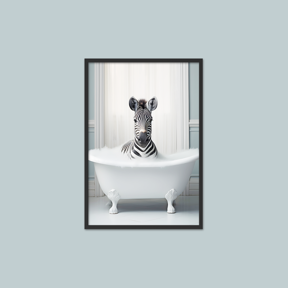 Banyolara Özel - Küvette Yıkanan Zebra A3 Tablo