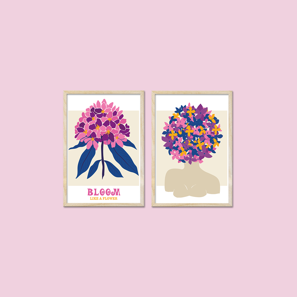 Bloom Like A Flower 2'li Tablo Seti
