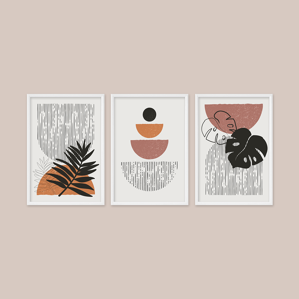 Boho Wall Art 3'lü Tablo Seti