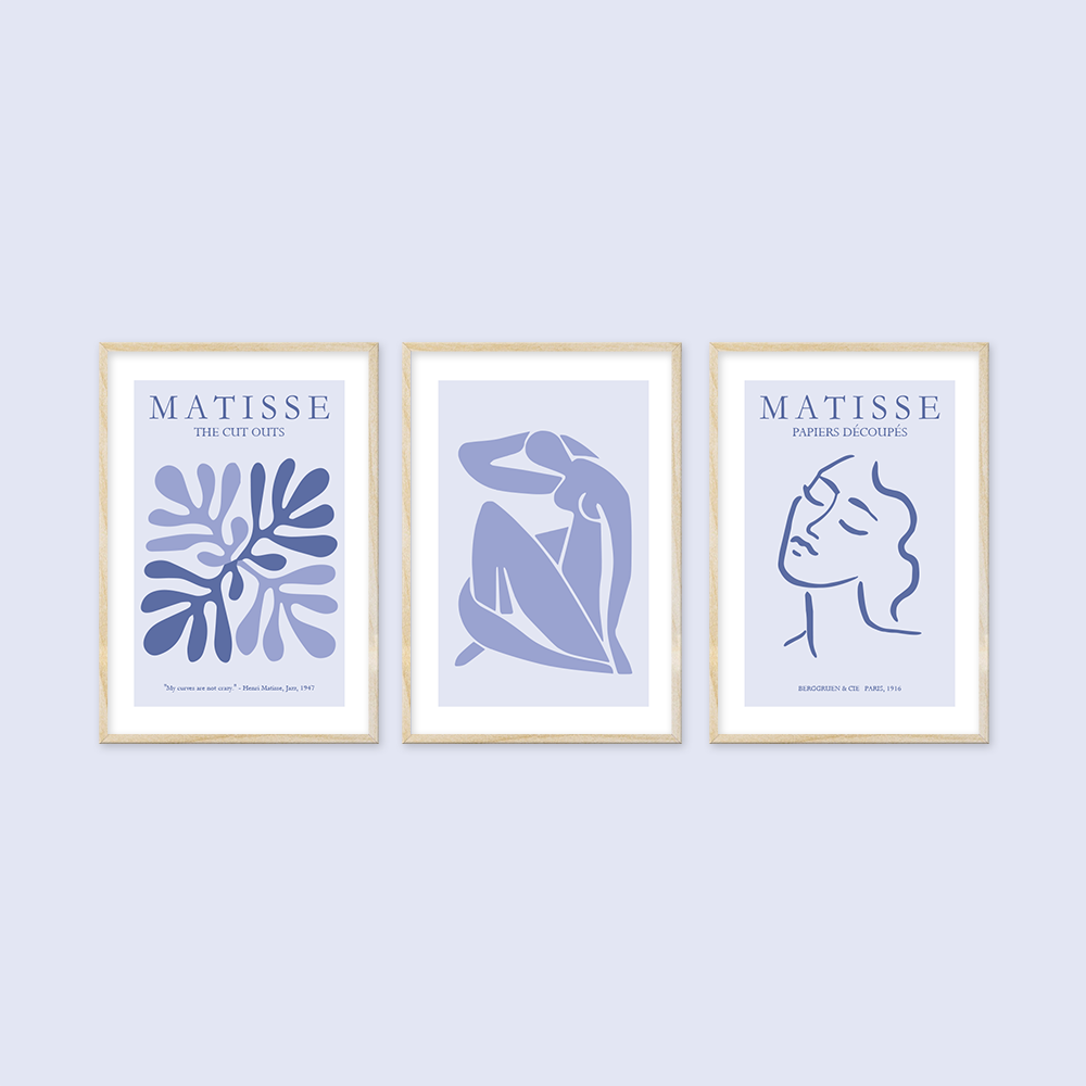 Henri Matisse - The Cut Outs 3'lü Tablo Seti