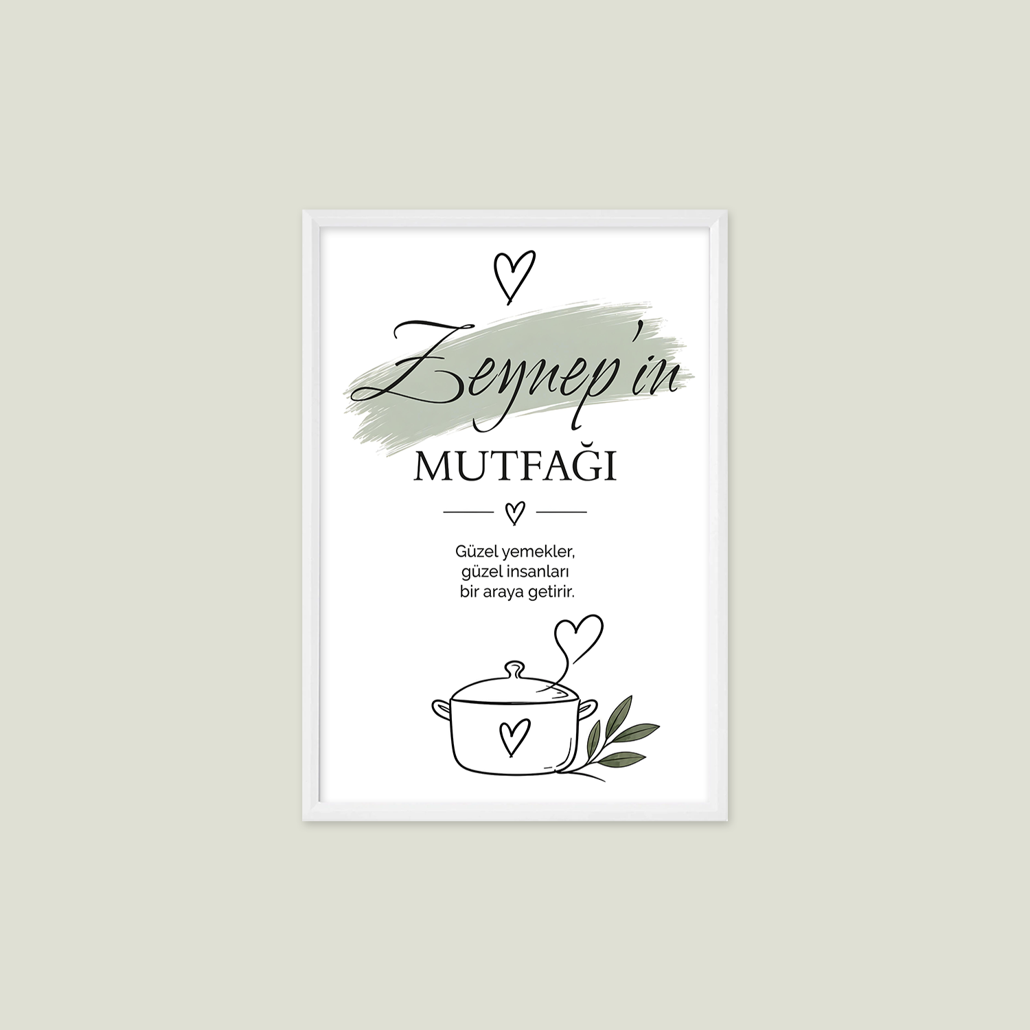 Kişiye Özel Zeynep'in Mutfağı Tablosu – İsme Özel Çerçeveli Mutfak Tablosu