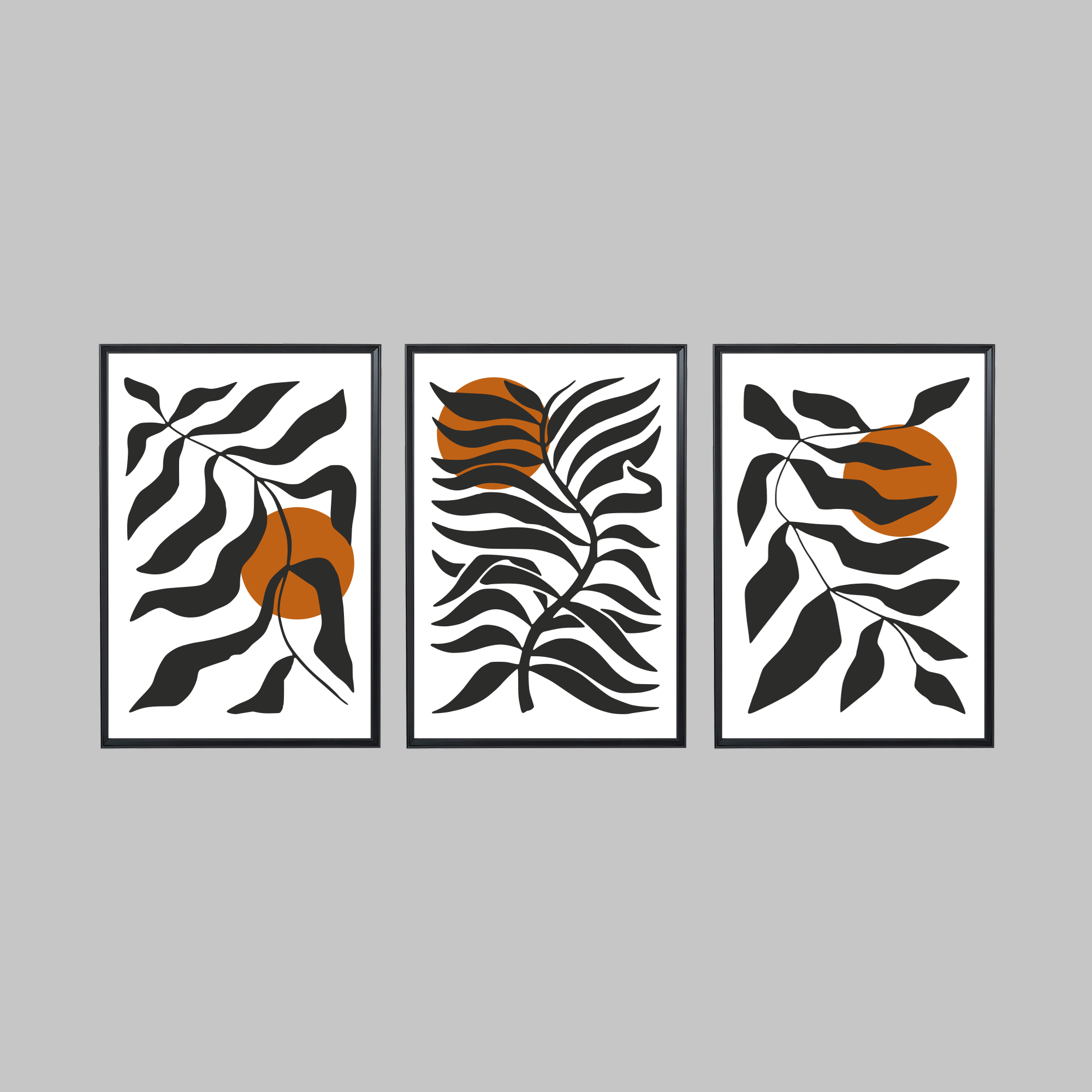 Minimalist Floral 3'lü Tablo Seti