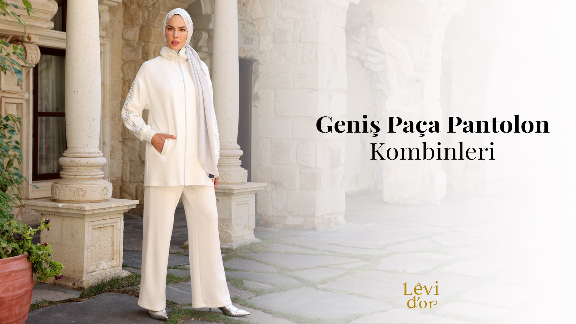 Geniş paça pantolon kombinleri