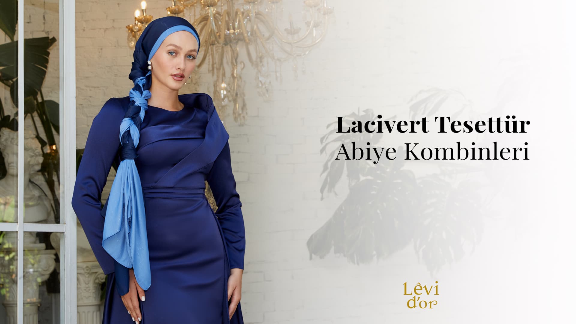 Lacivert tesettür abiye kombinleri