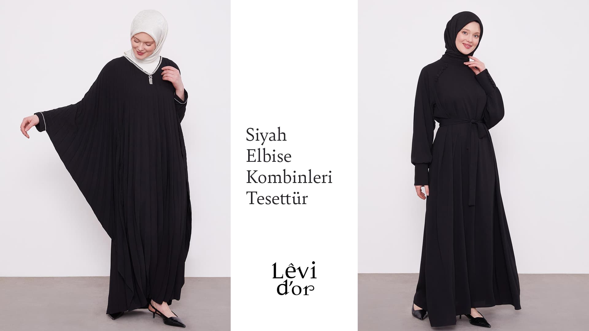 siyah elbise kombinleri tesettür