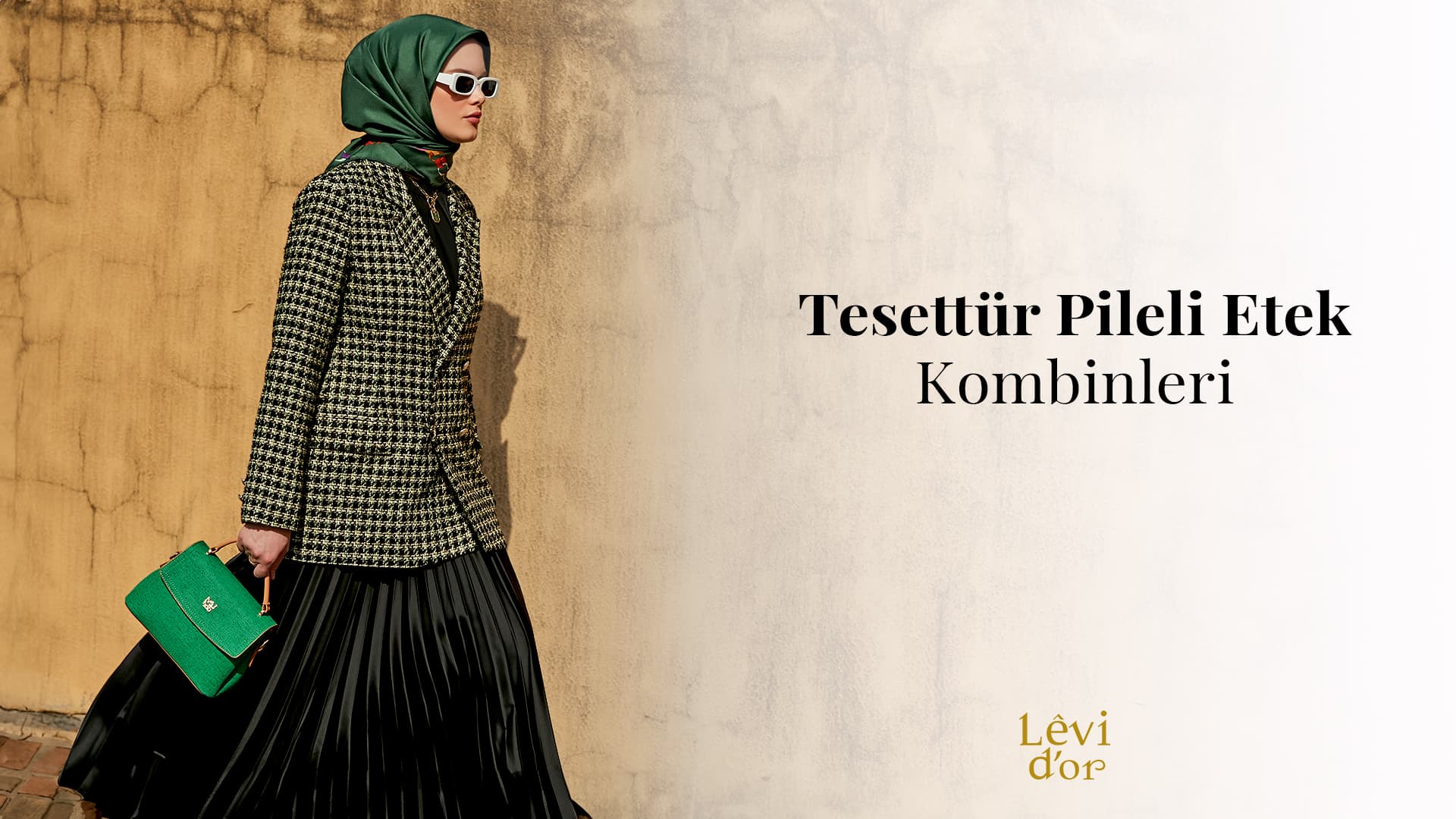 Tesettür pileli etek kombinleri