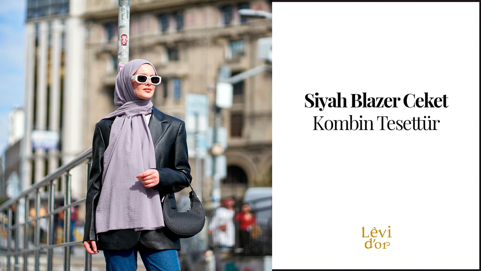 Siyah blazer ceket kombin tesettür