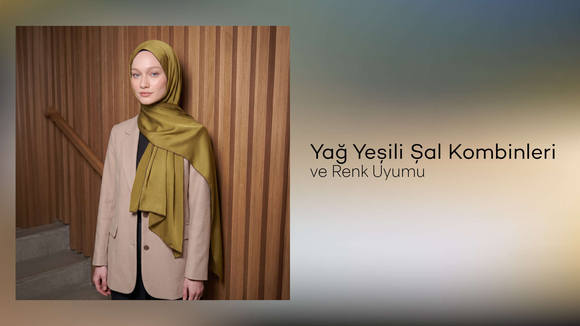 Yağ Yeşili Şal Kombinleri