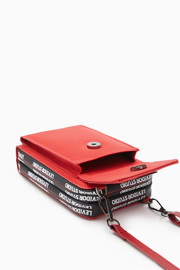 Kırmızı Çok Gözlü Telefon Bölmeli Cüzdan