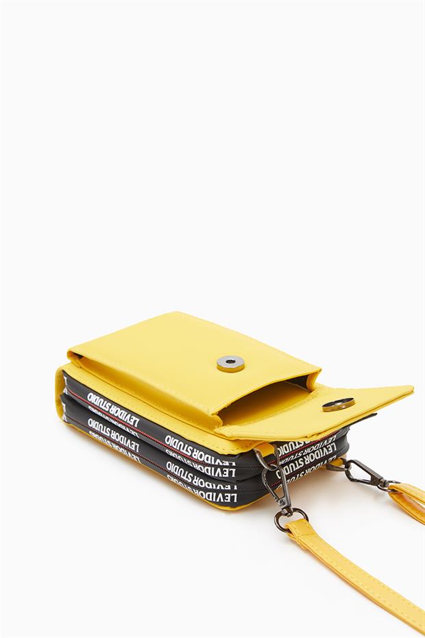 Sarı Çok Gözlü Telefon Bölmeli Cüzdan