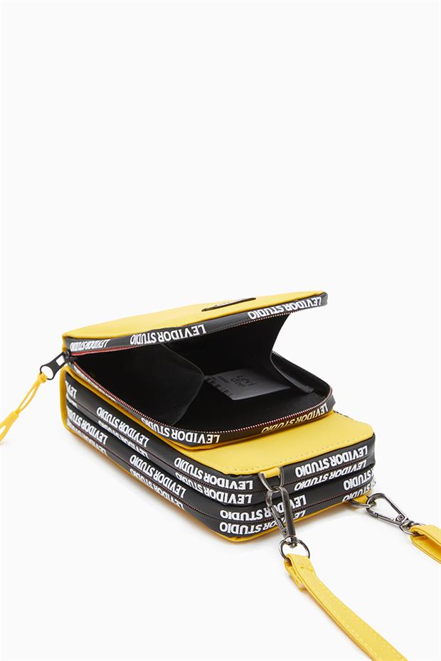 Sarı Baskılı Çok Bölmeli Cüzdan