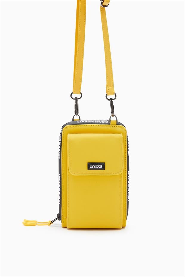 Sarı Çok Gözlü Telefon Bölmeli Cüzdan