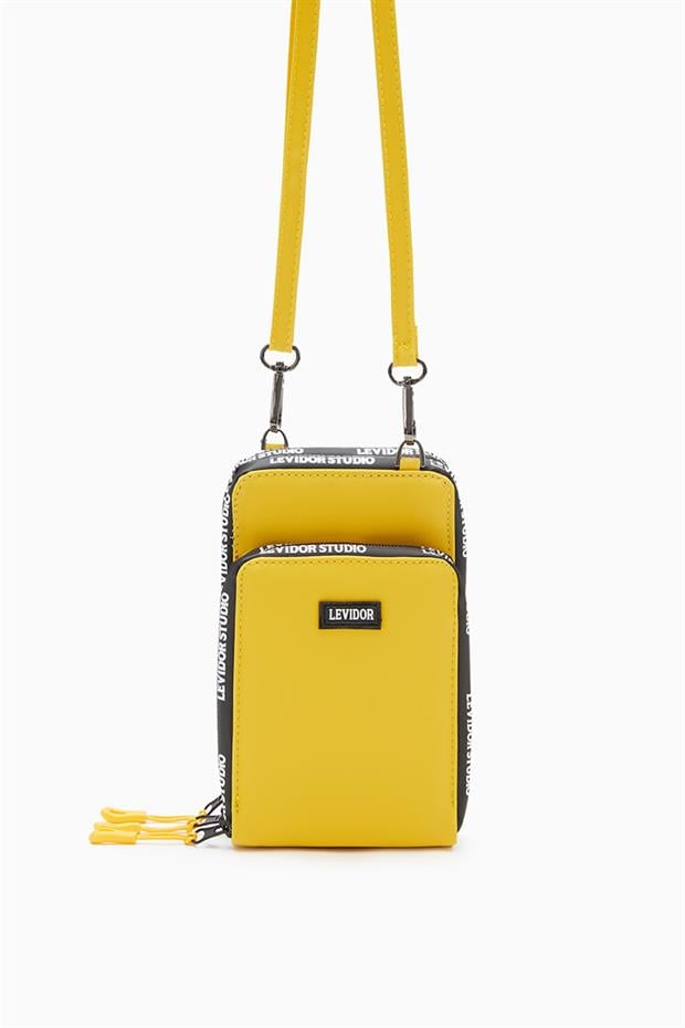 Sarı Baskılı Çok Bölmeli Cüzdan