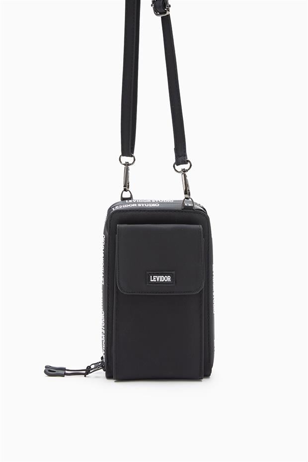 Siyah Çok Gözlü Telefon Bölmeli Cüzdan