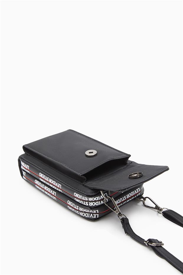 Siyah Çok Gözlü Telefon Bölmeli Cüzdan