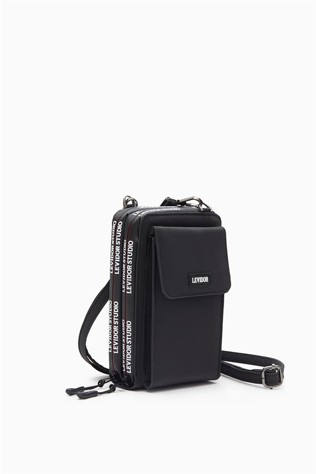 Siyah Çok Gözlü Telefon Bölmeli Cüzdan