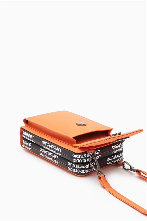 Turuncu Çok Gözlü Telefon Bölmeli Cüzdan