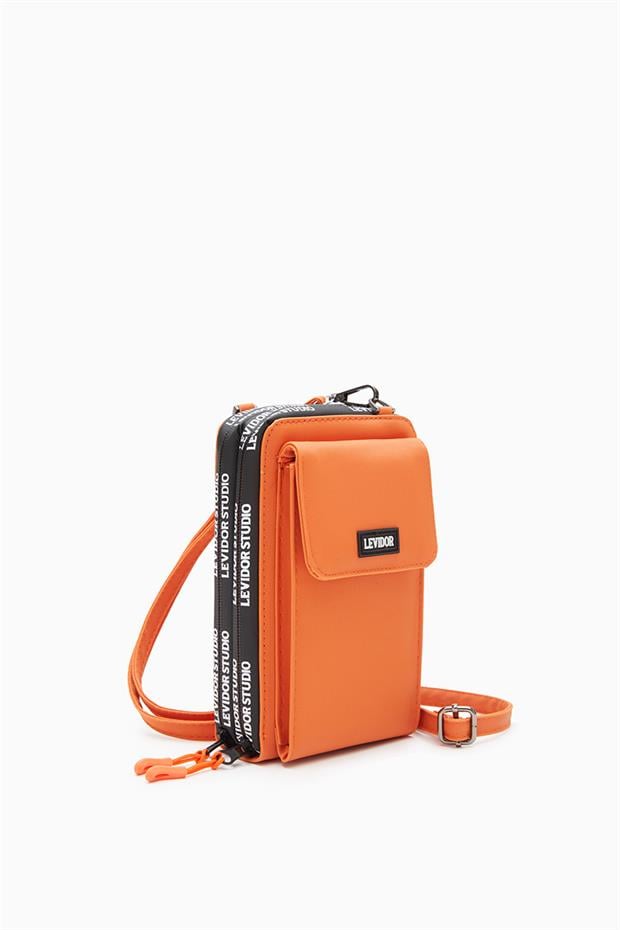 Turuncu Çok Gözlü Telefon Bölmeli Cüzdan