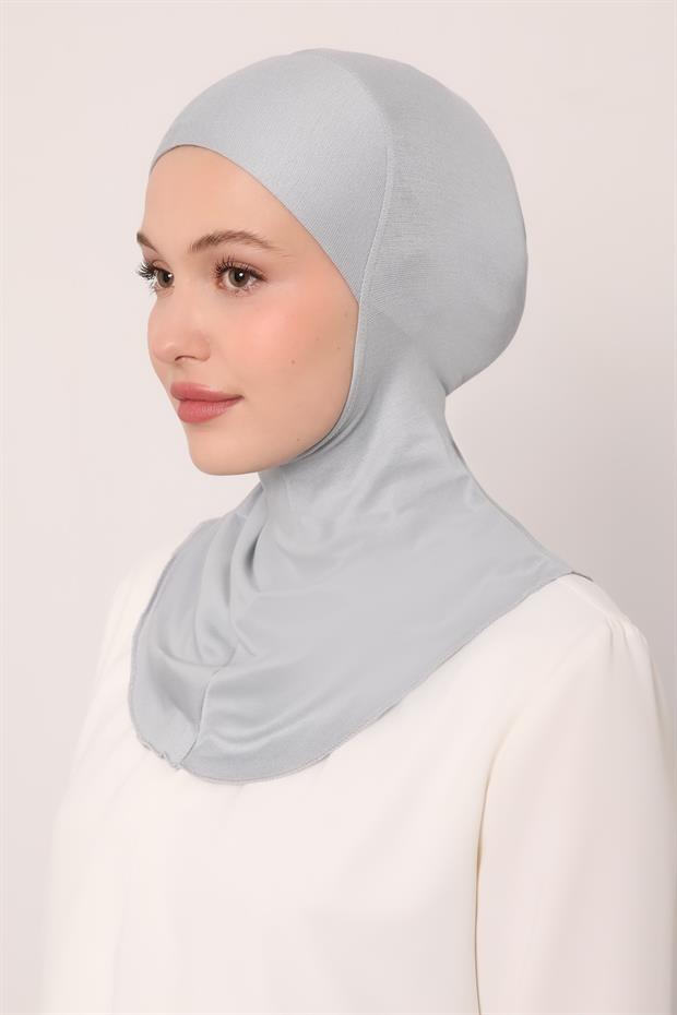 A.Gri Hijabchi Boyunluklu Bone