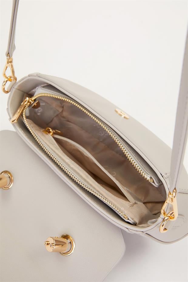 A.Gri Geometrik Model Omuz Çantası