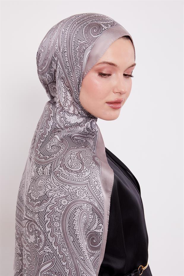 Açık Vizon Sarmal Hint İpeği Şal