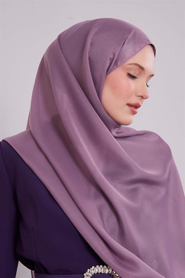 Açık Menekşe Düz Premium Abiye Şal