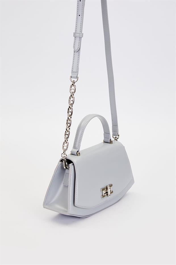 Açık Mavi Geometrik Model Omuz Çantası