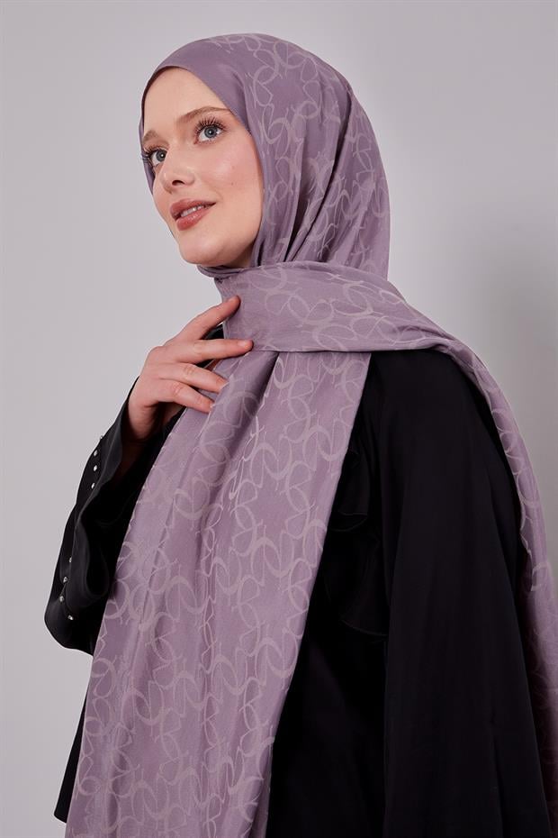 Açık Lila Geometrik Desen Grazia Şal