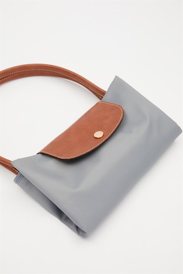 Açık Mavi Deri Askılı Tote Omuz Çantası