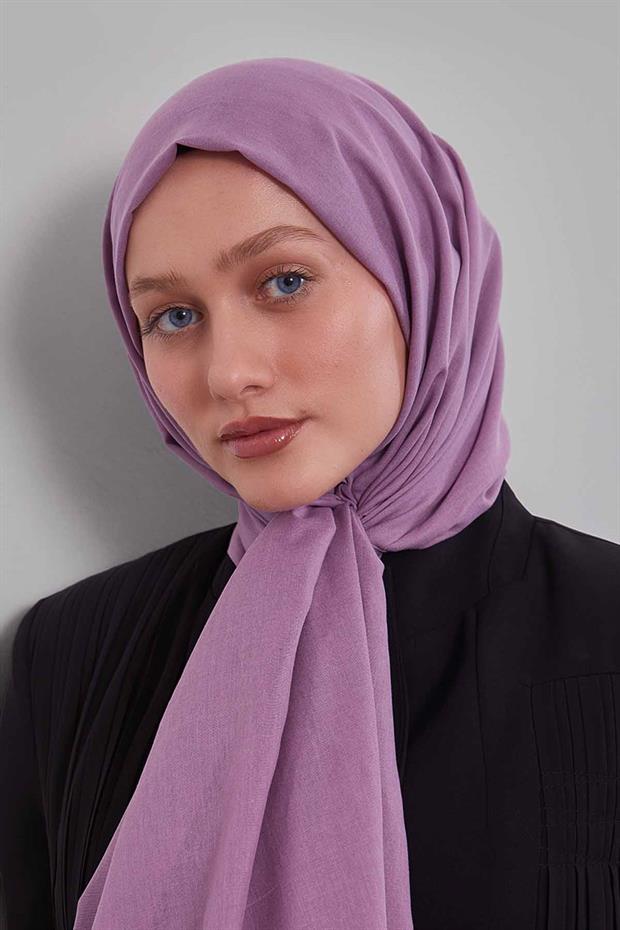 Açık Menekşe Düz Tensel Şal