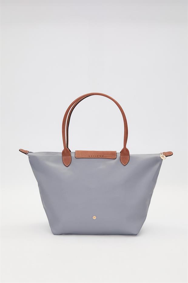 Açık Mavi Deri Askılı Tote Omuz Çantası