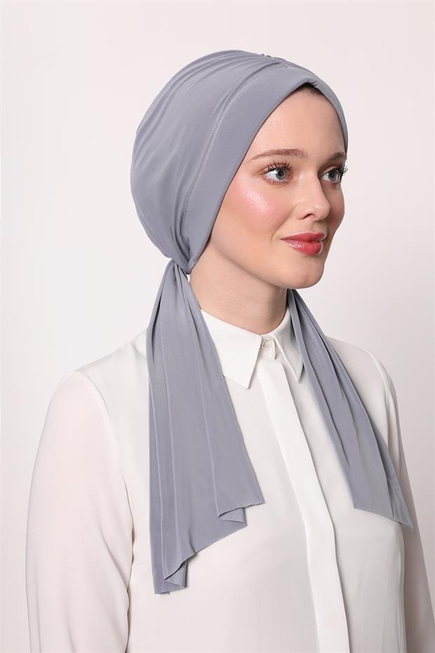 A.Gri Kelebek Desen Hazır Şal