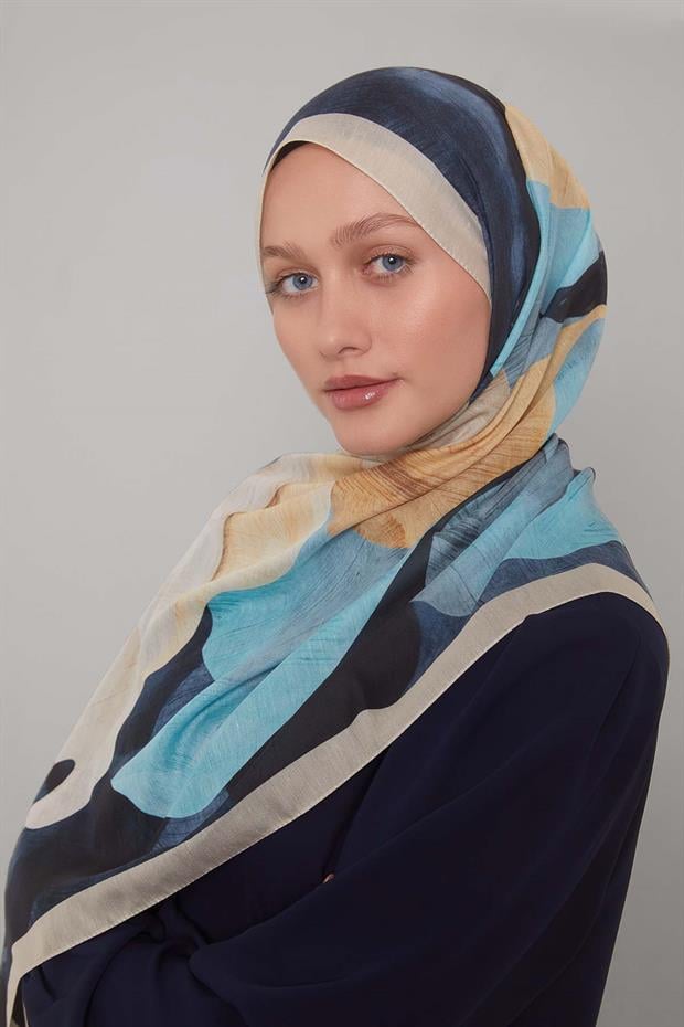 Açık Vizon Çiçek Desen Sport Şal