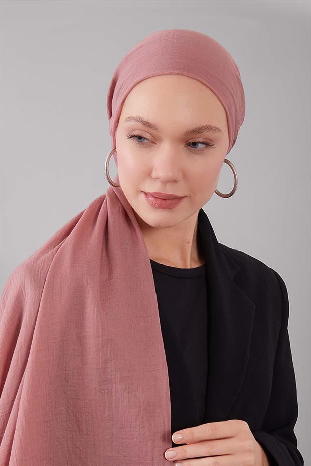 Açık Gül Düz Hawai Şal