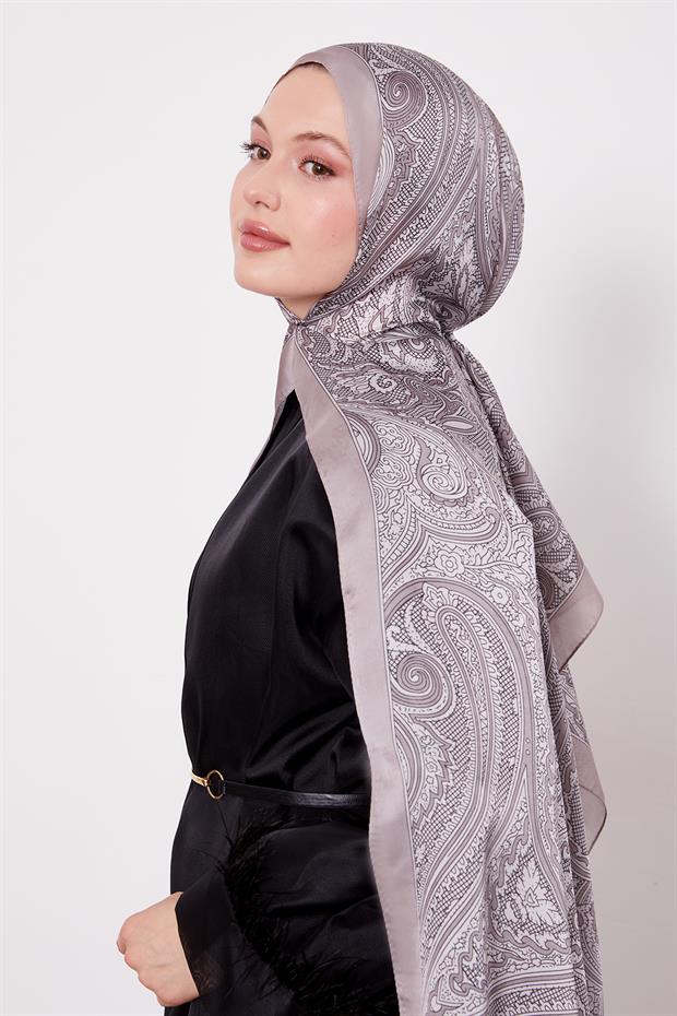 Açık Vizon Sarmal Hint İpeği Şal