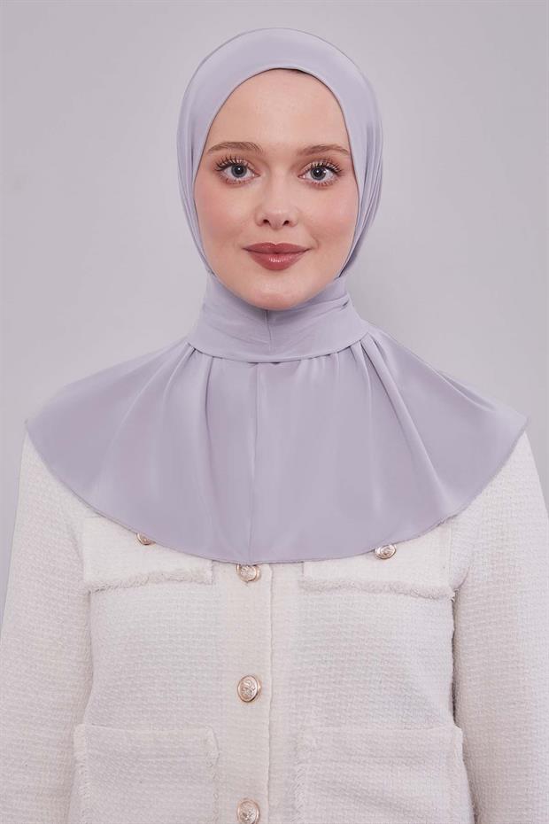 Açık Gri Pratik Spor Çıtçıt Şal Bone