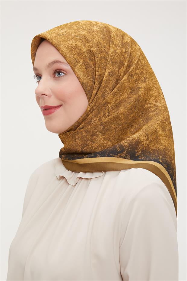 Açık Kahve Ebruli Aura Eşarp